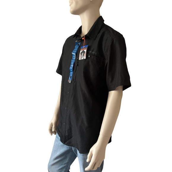 Merrell Tech Shirt SPF-30-50 Recyled material Fishing Hiking Lightweight Black - Picture 4 of 16